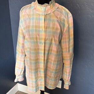 J. Crew Pastel Plaid Button Down Shirt